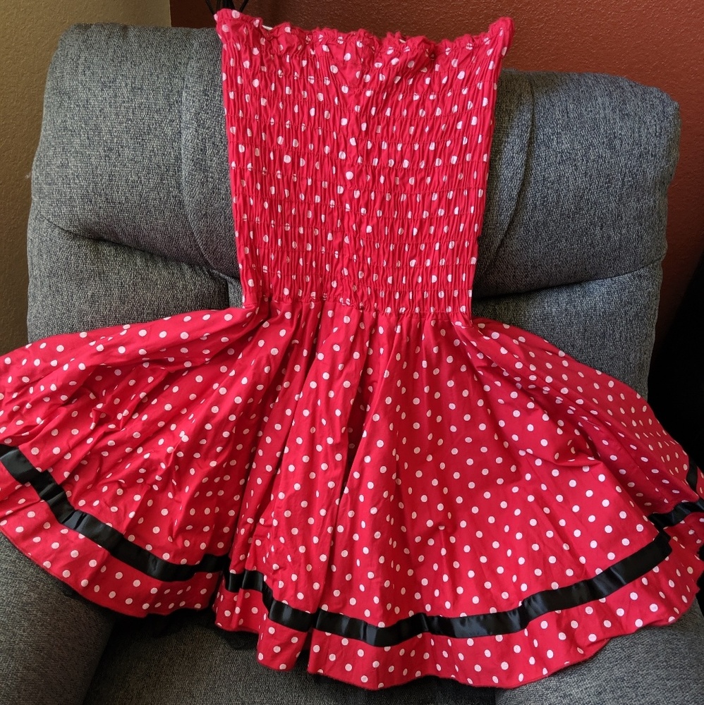 Minnie mouse strapless dress